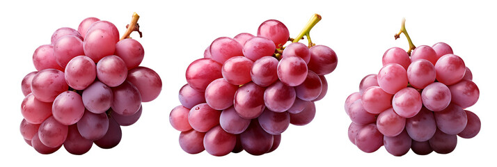 fresh natural red grapes isolated