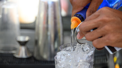 Bartender Preparing a Cocktail