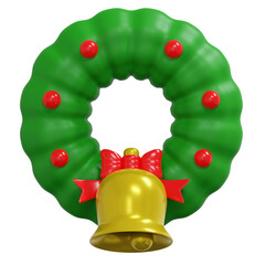 christmas pine wreath 3d icon christmas illustration
