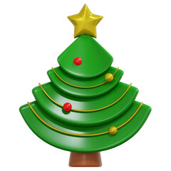 pine tree 3d icon christmas illustration