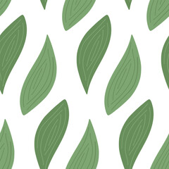 Seamless pattern of spathiphyllum leaves in trendy green shades. Design concept for different uses