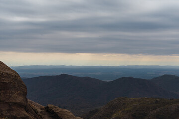 landscape of mountains in the mountains of Cordoba on vacation to do traiking or go sightseeing vacations