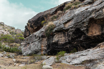 landscape of mountains in the mountains of Cordoba on vacation to do traiking or go sightseeing vacations