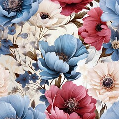 seamless floral Digital Pattern, Flower Texture, Design, Tile,