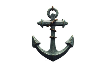 green anchor isolated on white background. Png file