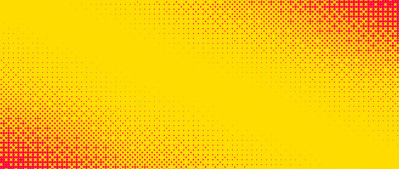Pixelated corner gradient texture. Yellow orange dither diagonal pattern background. Abstract glitchy pattern. 8 bit video game screen wallpaper. Pixel art retro illustration. Vector bitmap backdrop - obrazy, fototapety, plakaty