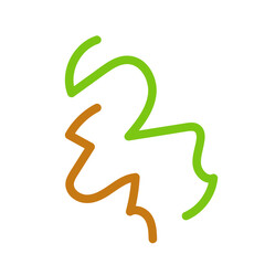 Orange green squiggly lines Vectors 