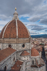 View of the famous Duomo of the Cathedral Santa Maria del Fiore, icon of Florence ITALY