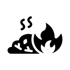 incineration glyph icon illustration vector graphic. Simple element illustration vector graphic, suitable for app, websites, and presentations isolated on white background