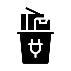 ewaste glyph icon illustration vector graphic. Simple element illustration vector graphic, suitable for app, websites, and presentations isolated on white background