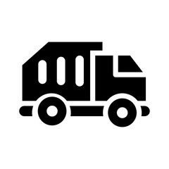 garbage truck glyph icon illustration vector graphic. Simple element illustration vector graphic, suitable for app, websites, and presentations isolated on white background