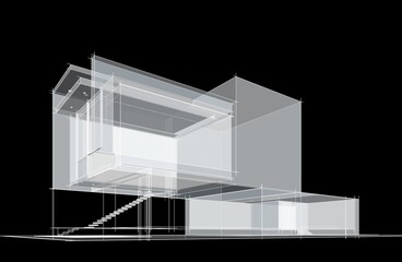 building sketch architectural 3d rendering