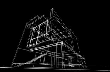 building sketch architectural 3d rendering