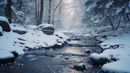 Winter in the forest - AI Generated