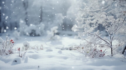 Snow covered tree - AI Generated