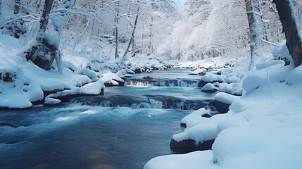 Winter in the forest - AI Generated