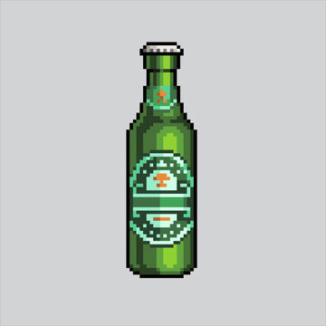 Pixel art illustration Beer Bottle. Pixelated Beer. Beer bottle icon pixelated
for the pixel art game and icon for website and video game. old school retro.