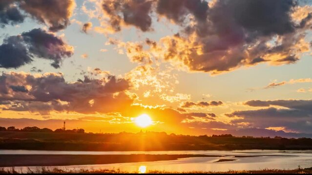 落陽のタイムラプス