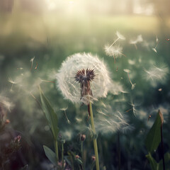 dandelion in a field