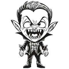 Black and White Phantasmal Fangs in Vector