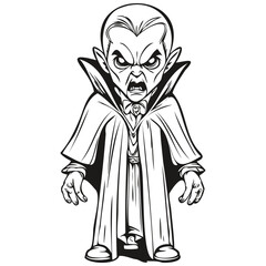 Black and White Phantasmal Image of a Halloween Fangs Phenomenon in Vector