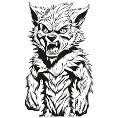 Black and White Phantasmal Image of a Halloween Lycanthrope for Halloween