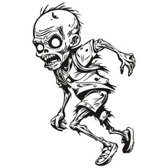 Black and White Phantasmal Image of a Halloween Necrosis for Halloween