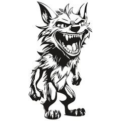 Black and White Phantasmal Image of a Scary Werewolf for Halloween