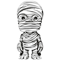 Detailed Hand-Drawn Mummy Curse for Halloween Art