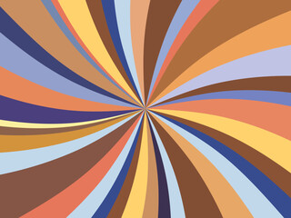 A colorful pinwheel spiral in harmonized blue and gold hues.