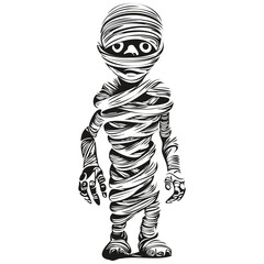 Halloween Mummy Image in Vector for Dark Designs