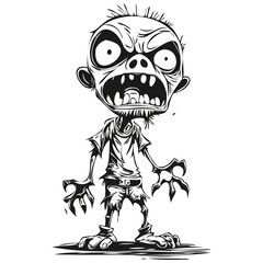 Haunting Halloween Reflection of a undead in Monochrome