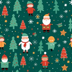 Christmas Seamless Pattern Charming Children's Apparel