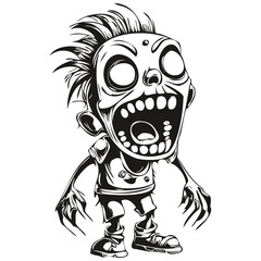 Fototapeta premium Haunting Hand-Drawn undead for Halloween Scene