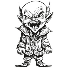 Malevolent Vampiric Phenomenon in Hand-Drawn Style for Halloween