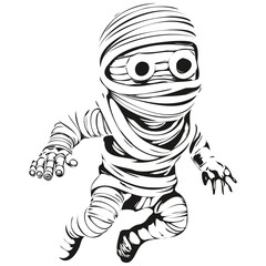 Fototapeta na wymiar Mummy Image in Vector for Halloween Promotions