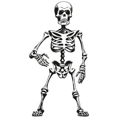 Mysterious Halloween Skeleton in Vector