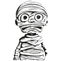 Mysterious Halloween Tomb Guardian in Vector