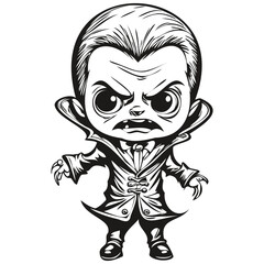 Fototapeta premium Mysterious Halloween Vampire in Vector