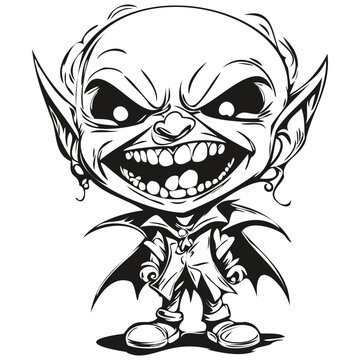 Scary Hand-Drawn Vampire for Halloween Night