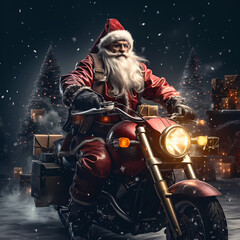 Santa Claus Using Big Moto