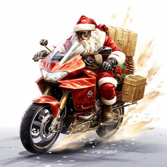 Santa Claus Using Big Moto