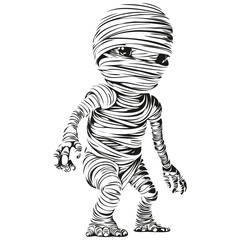 Spooky Mummy Image in Vector for Halloween Designs