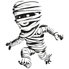 Tomb Guardian's Curse in Hand-Drawn Vector for Halloween