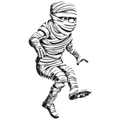 Tomb Guardian's Mummy Curse for Halloween Promotion in Vector