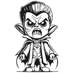 Transparent Halloween Vampire Haunting in Monochrome