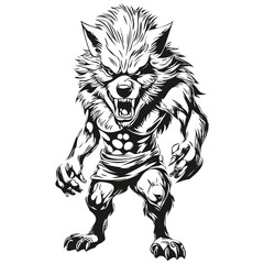 Transparent Halloween Werewolf for Spooky Halloween Scene