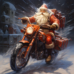 Santa Claus Using Big Moto