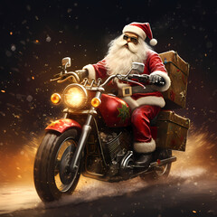 Santa Claus Using Big Moto