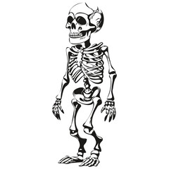 Transparent Hand-Drawn Skeletal Figure